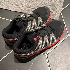 Salomon Kids Speedcross Black and Red Trail Shoes